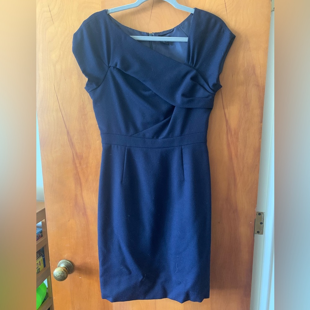 J Crew Navy Wool Dress Size 6